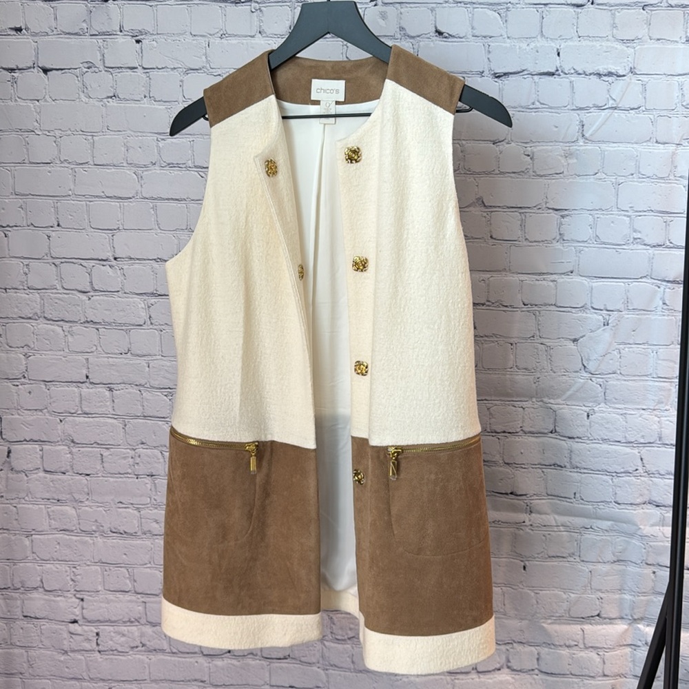 Chico’s Long Sleeveless Jacket